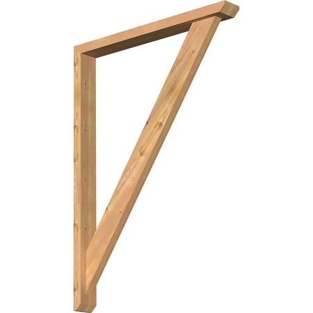 Traditional Slat Smooth Bracket W/ Offset Brace, Western Red Cedar, 3 1/2W X 30D X 42H